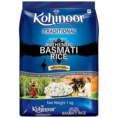 Kohinoor Basmati Rice/Basmati Akki - Traditional, Authentic, Aged, 1 kg Pouch