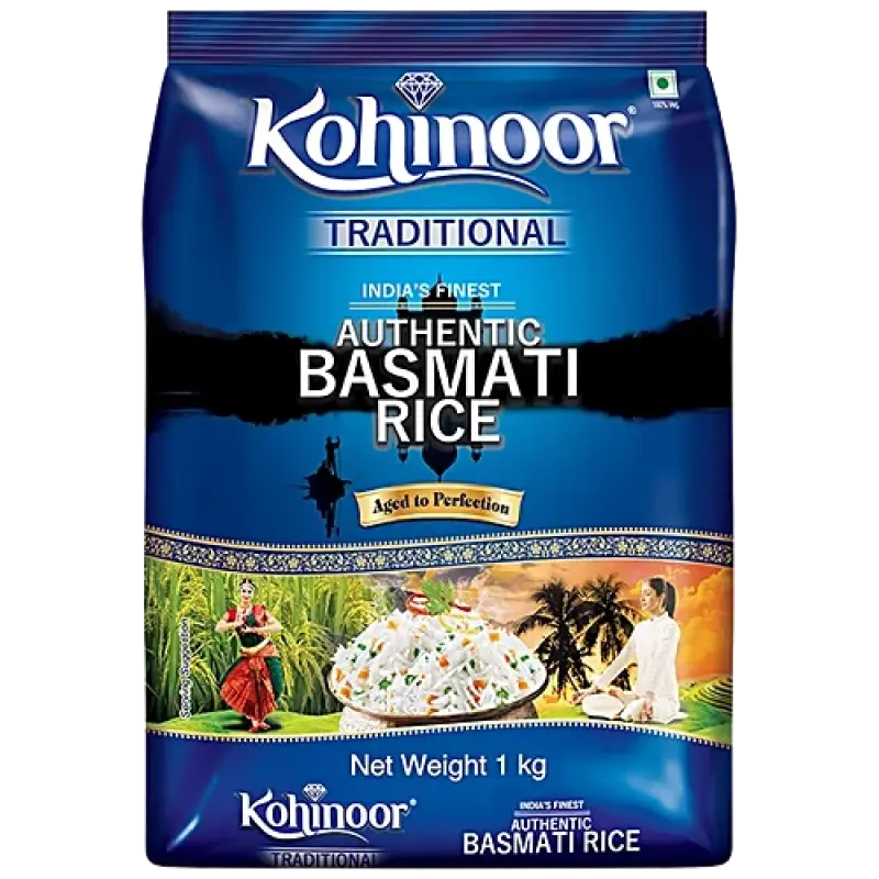 Kohinoor Basmati Rice/Basmati Akki - Traditional, Authentic, Aged, 1 kg Pouch