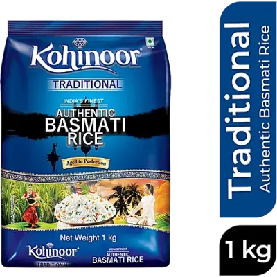 Kohinoor Basmati Rice/Basmati Akki - Traditional, Authentic, Aged, 1 kg Pouch