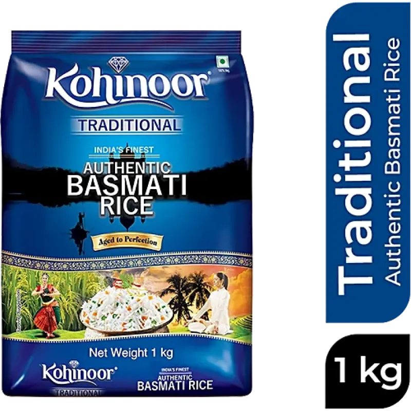Kohinoor Basmati Rice/Basmati Akki - Traditional, Authentic, Aged, 1 kg Pouch