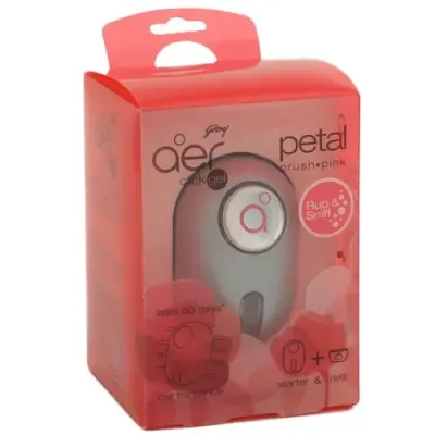 Godrej Aer Click Gel Car Vent Air Freshener Kit - Petal Crush Pink, 10 g