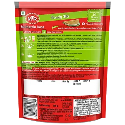 MTR Multigrain Dosa Mix, 500 g Pouch