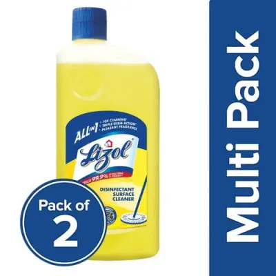 Lizol Disinfectant Surface & Floor Cleaner Liquid - Citrus, 2 x 1L Multipack