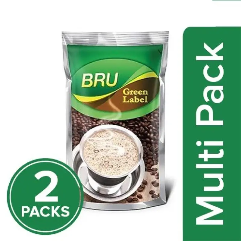 BRU Filter Coffee - Green Label, 2x500 g Multipack