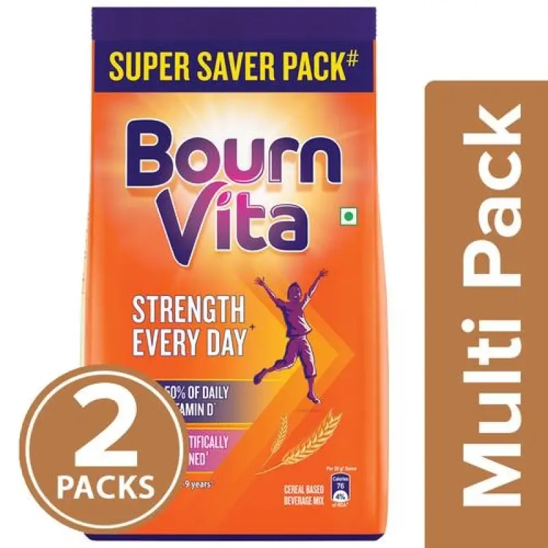 Bournvita Chocolate Nutrition Drink, 2 x 1 kg Multipack