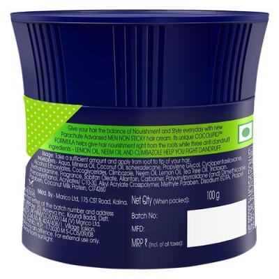 Parachute Advansed Men Hair Cream - Anti-Dandruff, 100 g