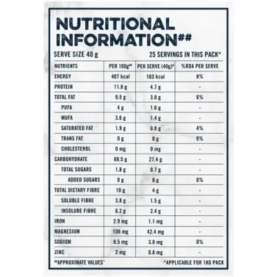 Quaker Rolled Oats, 1 kg Pouch