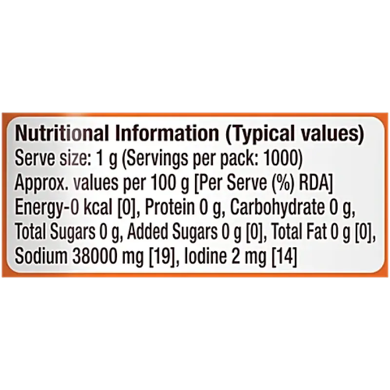 Tata Salt Vacuum Evaporated Iodised Edible Common Salt, 1 kg Pouch