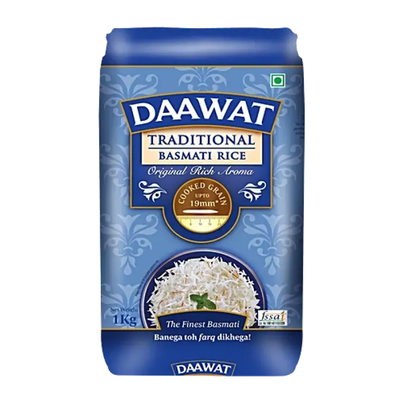 Daawat Basmati Rice/Basmati Akki - Traditional, 1 kg Pouch 4 646 Ratings & 31 Reviews