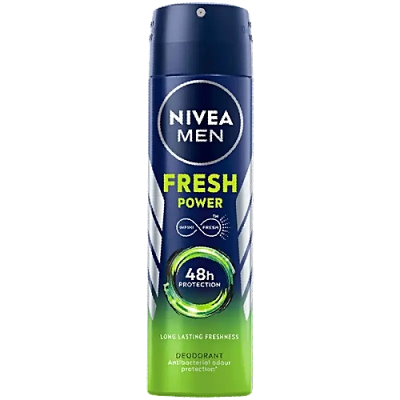 Nivea Fresh Power Men Deodorant - 48h Long Lasting Freshness With Fresh Musk Scent, 150 ml