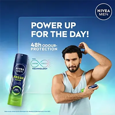 Nivea Fresh Power Men Deodorant - 48h Long Lasting Freshness With Fresh Musk Scent, 150 ml