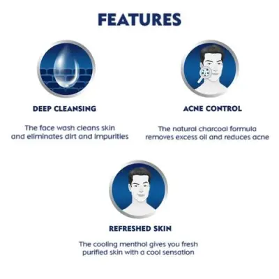 Nivea Men All-In-1 Charcoal Face Wash, 100 g