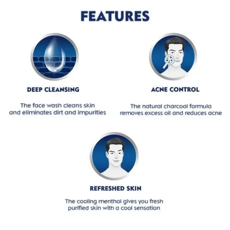 Nivea Men All-In-1 Charcoal Face Wash, 100 g