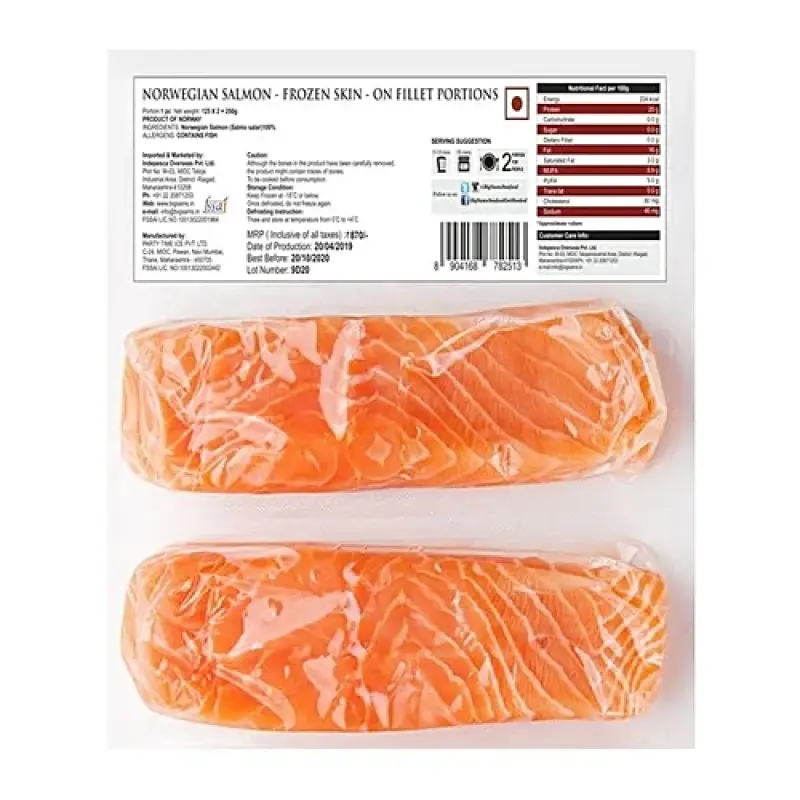 Big Sams's Frozen Salmon Skin-on Portions, 250 g