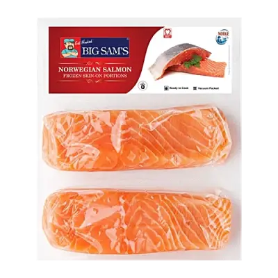 Big Sams's Frozen Salmon Skin-on Portions, 250 g