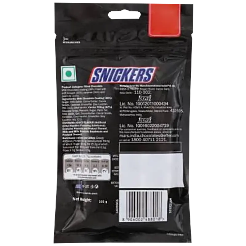 Snickers Chocolate - Peanut, 22 g (Pack of 4)