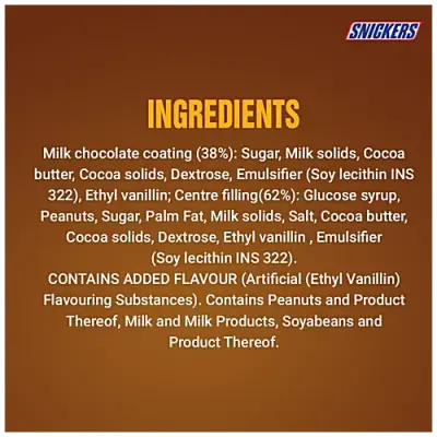 Snickers Chocolate - Peanut, 22 g (Pack of 4)