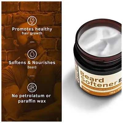 Ustraa Beard Softener - Woody, Sulphate Free Beard Moisturizer, For Men, 100 g