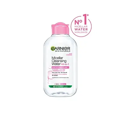 Garnier Micellar Water - Gentle Cleanser For Sensitive Skin, Get 100% Clean Skin, 125 ml