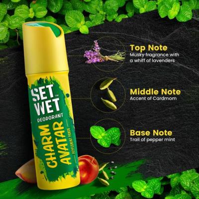 Set Wet Cool, Charm & Swag Avatar Deodorant & Body Spray Perfume For Men, 150 ml (Pack of 3)