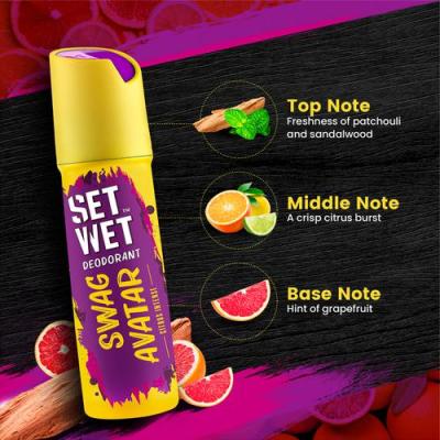 Set Wet Cool, Charm & Swag Avatar Deodorant & Body Spray Perfume For Men, 150 ml (Pack of 3)