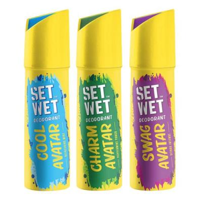 Set Wet Cool, Charm & Swag Avatar Deodorant & Body Spray Perfume For Men, 150 ml (Pack of 3)