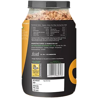 True Elements Fruit & Nut Muesli - Rich In Protein & Fiber, 1 kg Jar