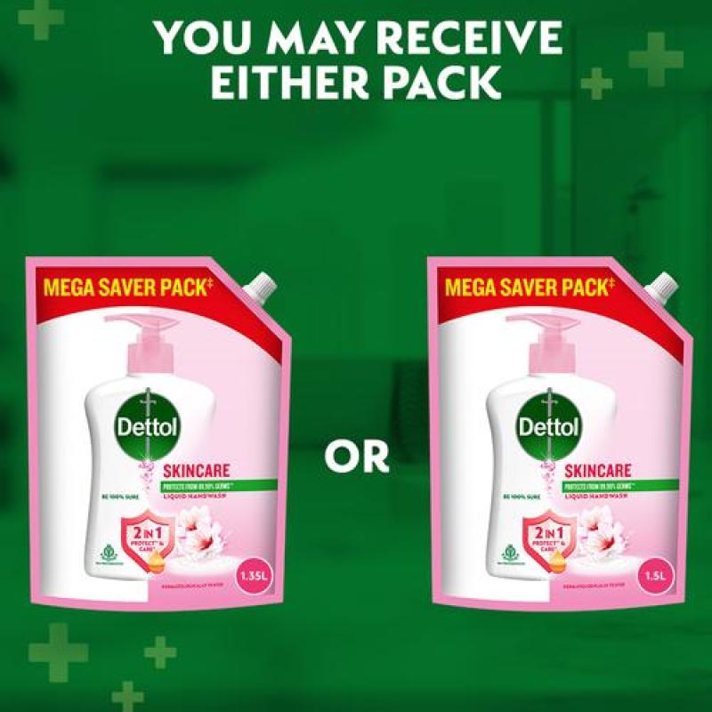 Dettol Skincare Liquid Handwash Refill, 1350 ml Pouch