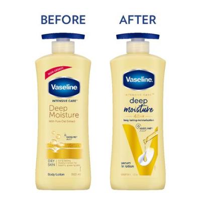Vaseline Intensive Care Deep Moisture Body Lotion - Dry Skin, With Pure Oat Extract, Long Lasting Moisturisation, 100 ml