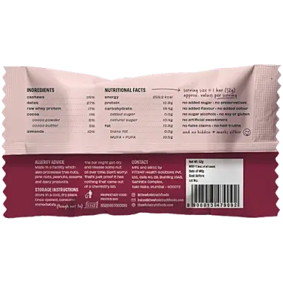 The Whole Truth Double Cocoa Protein Bar, 52 g