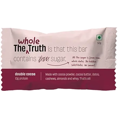 The Whole Truth Double Cocoa Protein Bar, 52 g