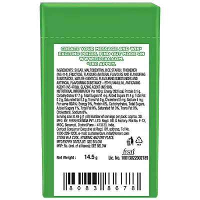Tic Tac Candy - Gentle Messages, Mint, 14.5 g