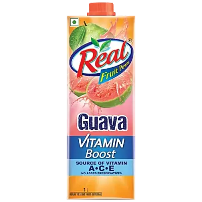 Real Fruit Power Guava Juice - Vitamin Boost, Refreshing Drink, No Preservatives, 1 L