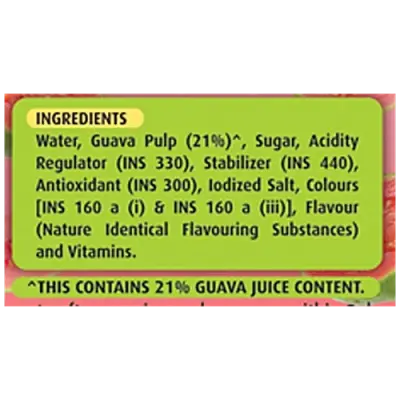 Real Fruit Power Guava Juice - Vitamin Boost, Refreshing Drink, No Preservatives, 1 L