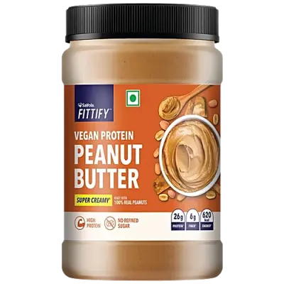 Saffola FITTIFY Vegan Protein Peanut Butter Super Creamy, 925 g Jar