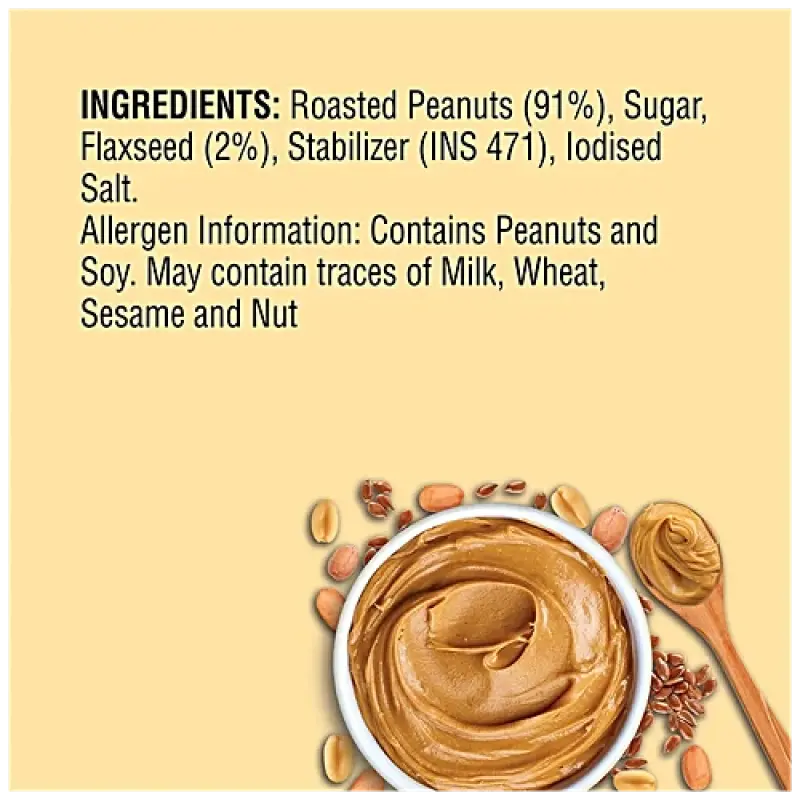 Saffola FITTIFY Original Peanut Butter with Omega-3 Super Creamy, 340 g Jar