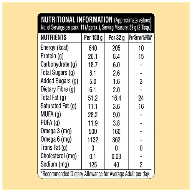 Saffola FITTIFY Original Peanut Butter with Omega-3 Super Creamy, 340 g Jar