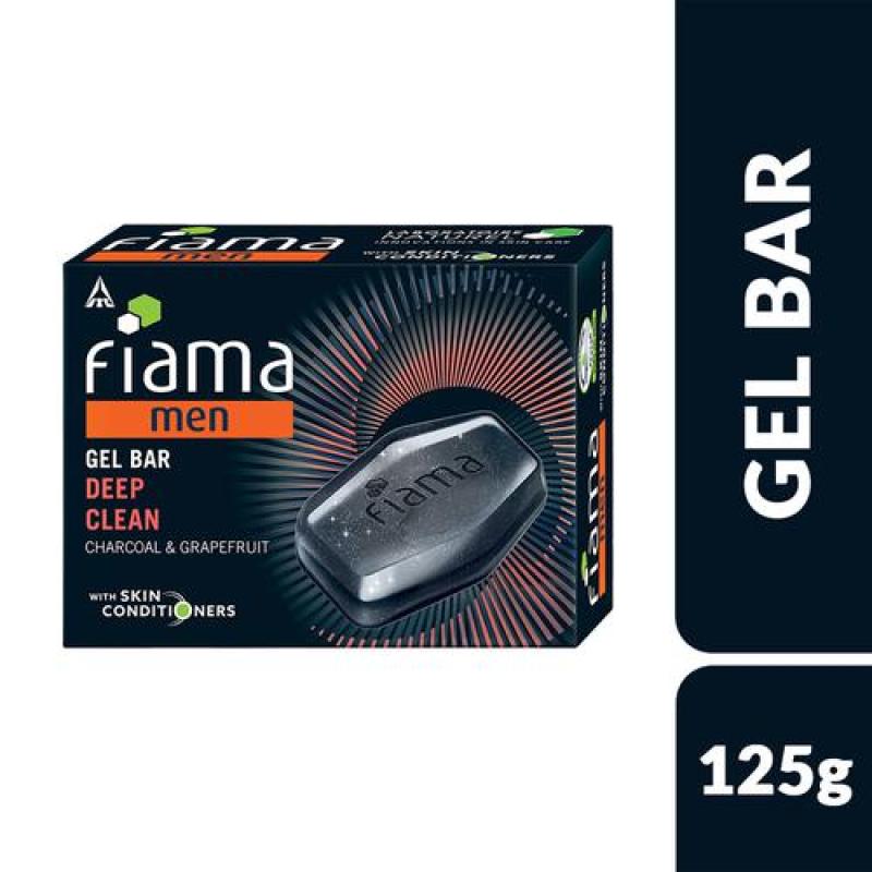 Fiama Men Deep Clean Gel Bar - Charcoal & Grapefruit, With Skin Conditioners, 125 g
