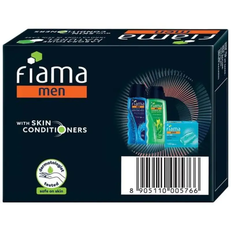 Fiama Men Deep Clean Gel Bar - Charcoal & Grapefruit, With Skin Conditioners, 125 g