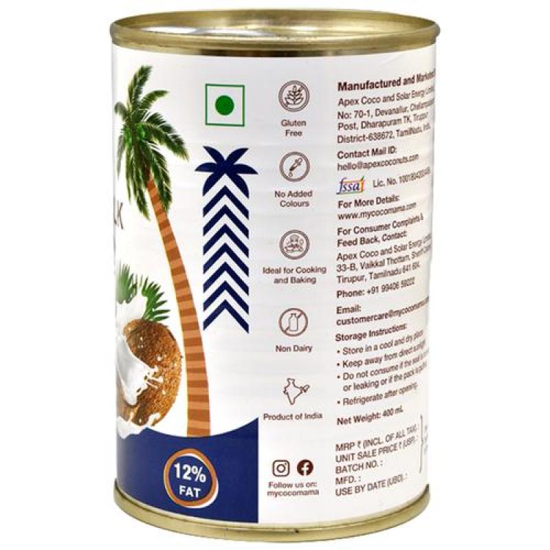 Coco mama Coconut Milk - Rich, Creamy, Dairy Free, For Cooking & Baking, 400 ml Tin
