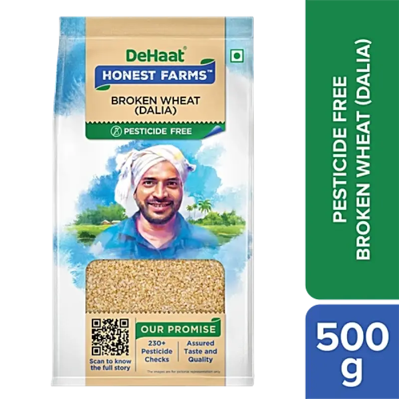Dehaat Honest Farms Broken Wheat/Dalia - Pesticide Free, 500 g