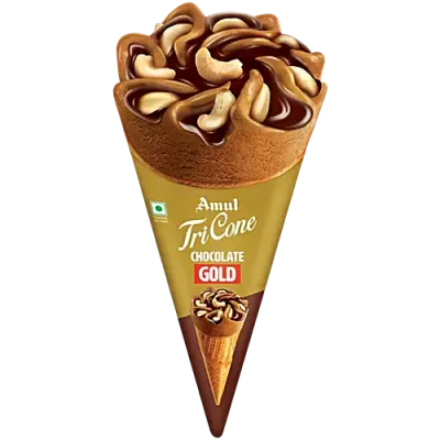 Amul Gold Tri Cone Chocolate Ice Cream, 120 ml