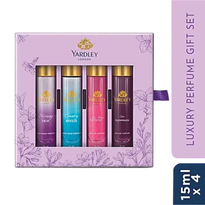 Yardley London Luxury Perfume Gift Set Combo For Women, 60 ml (15 ml x 4 pcs)
