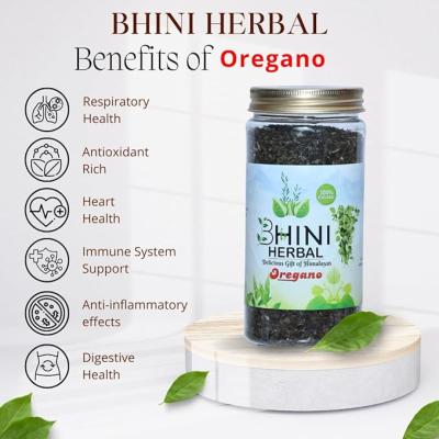 BHINI HERBAL Uttarakhand Pahadi Lemongrass Herbal Tea Leaves 50Gram + Fresh Organic Dried Oregano Leaves 50Gram (Pack of 2)