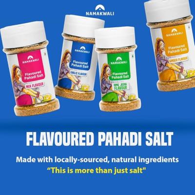 Namakwali Flavoured Pahadi Salt - Garlic (lehsun) Flavour | 70 Gram | Seasoning mix - Popcorn, Noodles, Salad, Raita, Juice, Fruits, Makhana| No Chemicals | Seen on Shark Tank India S3