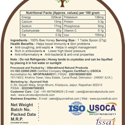 Ayurved Hub Raw Organic Mountain Honey from Uttarakhand 500g (Pack of 2) | NMR Tested, ISO Certified, Unprocessed, Unpasteurized, Pure & Natural (2x500g)