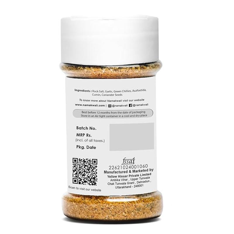 Namakwali Flavoured Pahadi Salt - Garlic (lehsun) Flavour | 70 Gram | Seasoning mix - Popcorn, Noodles, Salad, Raita, Juice, Fruits, Makhana| No Chemicals | Seen on Shark Tank India S3