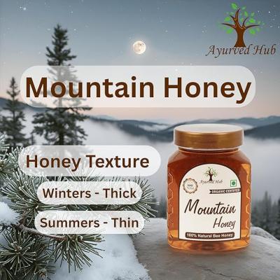 Ayurved Hub Raw Organic Mountain Honey from Uttarakhand 500g (Pack of 2) | NMR Tested, ISO Certified, Unprocessed, Unpasteurized, Pure & Natural (2x500g)