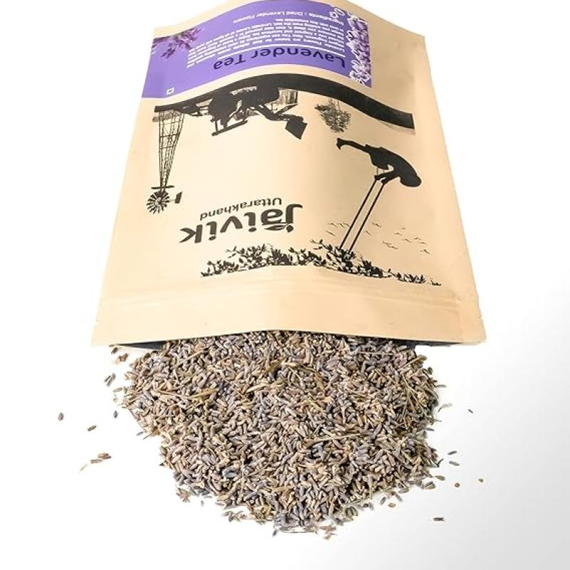 Jaivik Uttarakhand - Lavender Flowers Buds (50 g), Sun Dried Flowers, Lavandula angustifolia, HAIRGROWTH, BLOOD pressure