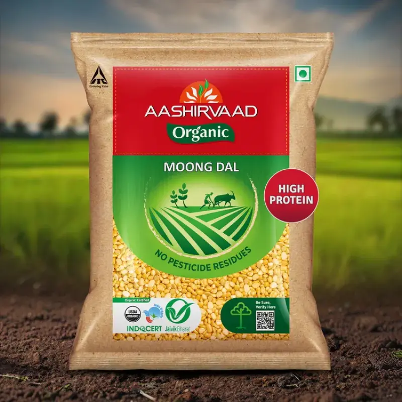 Aashirvaad Organic Moong Dal (Split) | 100% Organic Moong Dal Rich in Protein